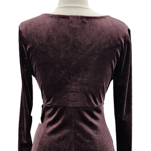 NWD Honey and Rosie Velvet Fitted Long Sleeve Brown Mini Dress Womens Large - Picture 5 of 12